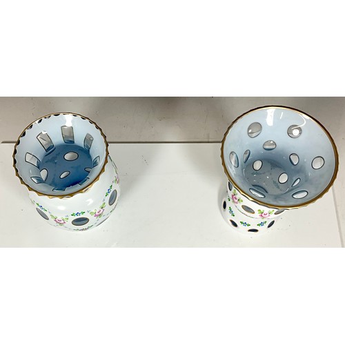 202 - 2 CASED GLASS VASES