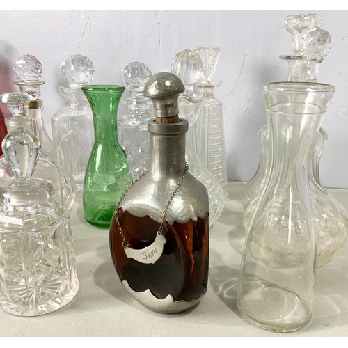 225 - LARGE QUANTITY OF DECANTERS & EWERS