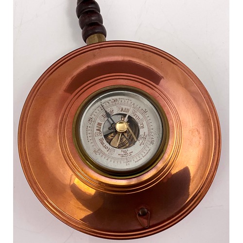 242 - NOVELTY ANEROID BAROMETER IN THE FORM OF A WARMING PAN