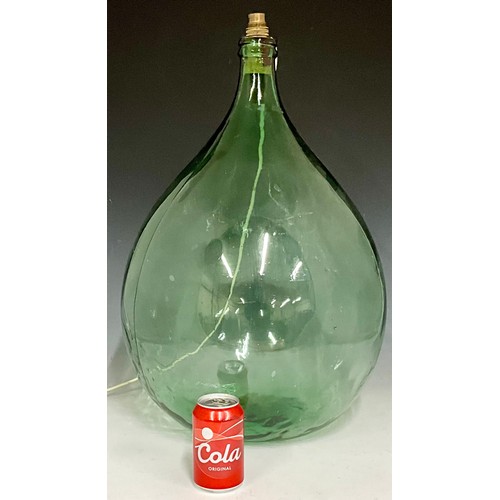 262 - LARGE GLASS TERRARIUM BOTTLE CONVERTED TO TABLE LAMP. APPROX. HEIGHT 60cm