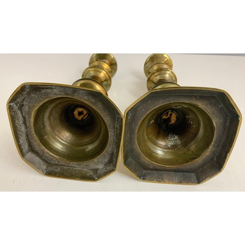 286 - PAIR OF BRASS CANDLESTICKS 26cm TALL