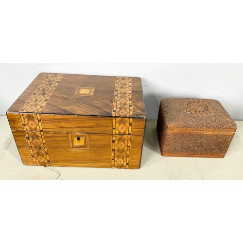 310 - TREEN ETC INC TUMBRIIDGEWARE BOX , CARVED CIGARETTE BOX , PIPES , LEATER DOOR PORTER BRONZE EFFECT B... 