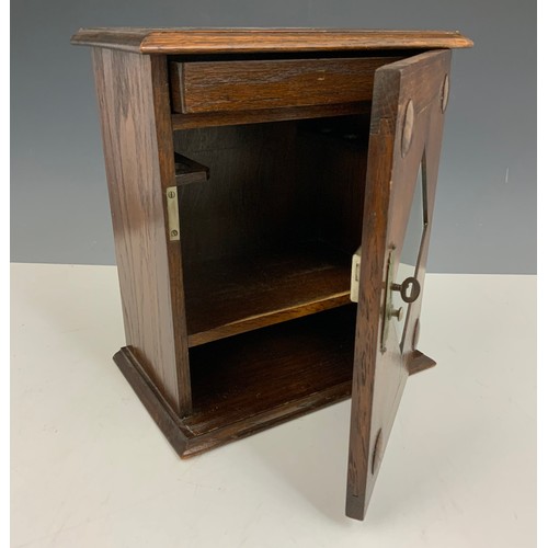 309 - ART DECO OAK SMOKERS CABINET 30cm TALL