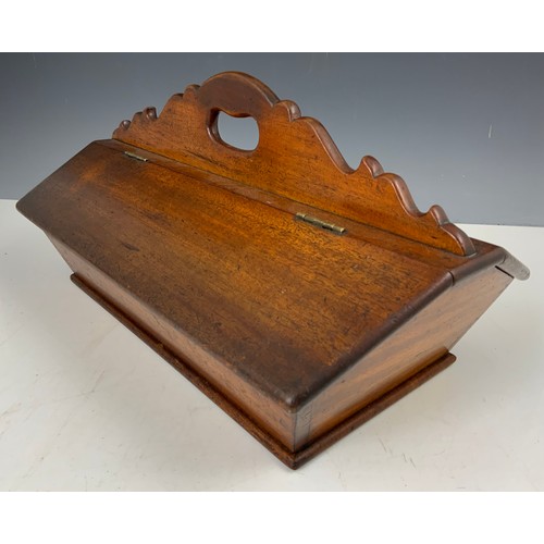 307 - GOOD QUALITY MAHOGANY CUTLERY BOX 47cm LONG