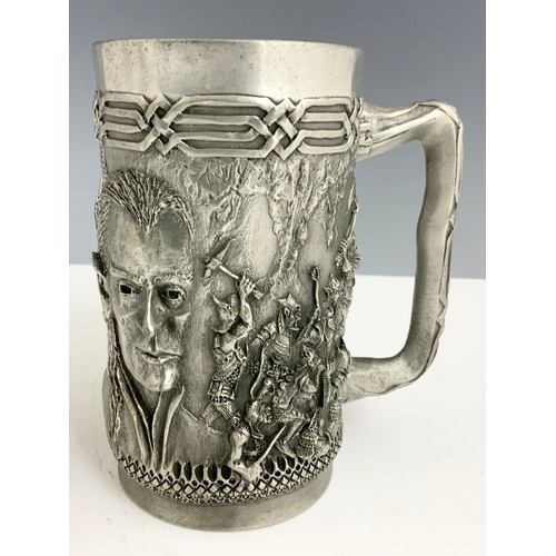 303 - ORNATE  ROYAL SELANGOR PEWTER TANKARD &  LORD OF THE RINGS GOBLET