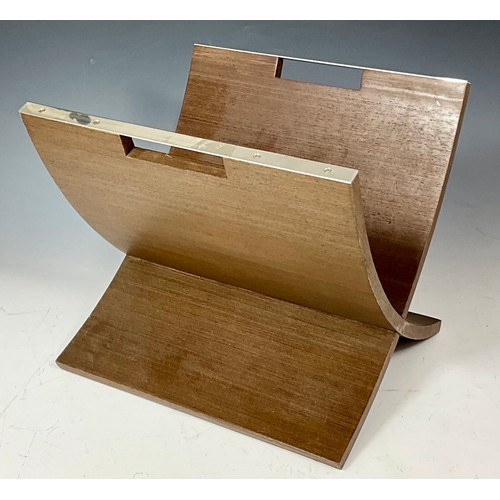 330 - MID CENTURY AND LATE CENTURY DARK WOOD SCANDINAVIAN STYLE MAGAZINE RACKS