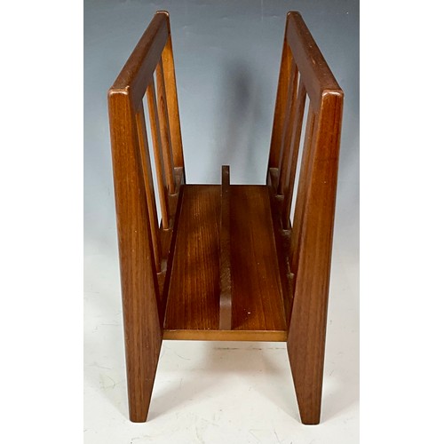 330 - MID CENTURY AND LATE CENTURY DARK WOOD SCANDINAVIAN STYLE MAGAZINE RACKS