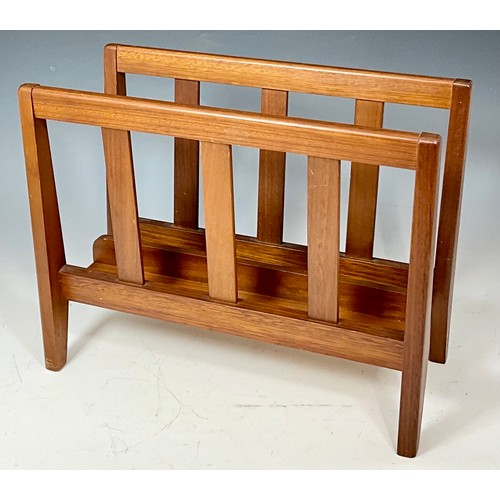 330 - MID CENTURY AND LATE CENTURY DARK WOOD SCANDINAVIAN STYLE MAGAZINE RACKS