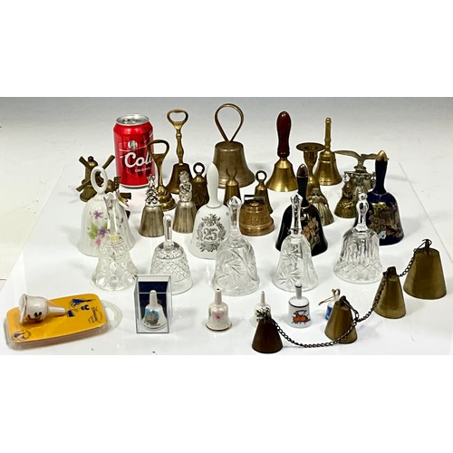 336 - MISC. BELLS COLLECTION INC. PORCELAIN, CUT, BRASS AND PLATED