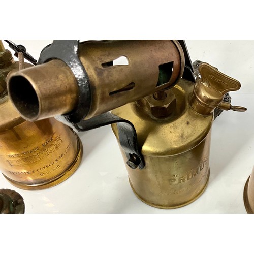 339 - 6 MISC. ANTIQUE BRASS PARAFFIN BLOW TORCHES