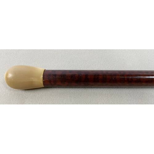 365 - INTERESTING WALKING CANE WITH HORN KNOB AND FINIAL APPROX. 82 cm