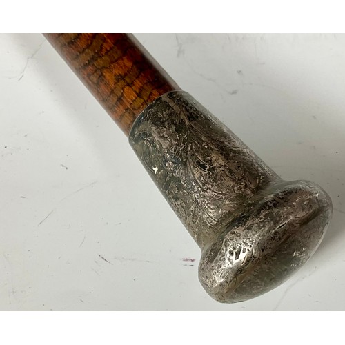 366 - MALACCA CANE WITH SILVER KNOP