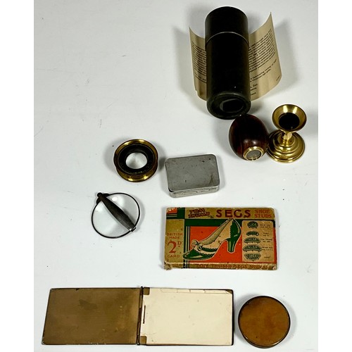 372 - MISC. VINTAGE COLLECTABLES INC. 3 BOXED UNO PENS, WRITING POINTS, POCKET ADDRESS BOOK, 2 MAGNIFIERS,... 