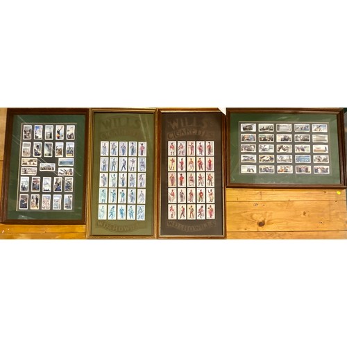 392 - A PAIR OF FRAMED WILL’S CIGARETTES ROYAL NAVY CARDS SETS T/W A PAIR OF PLAYERS CIGARETTE CARD SETS O... 