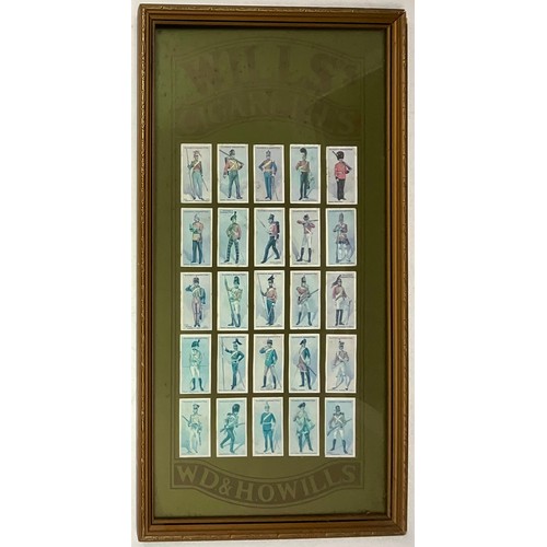 392 - A PAIR OF FRAMED WILL’S CIGARETTES ROYAL NAVY CARDS SETS T/W A PAIR OF PLAYERS CIGARETTE CARD SETS O... 