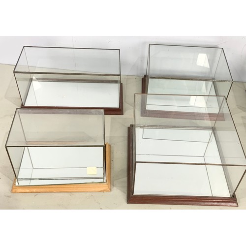 405 - 8  GLAZED DISPLAY BOXES FOR MODELS LARGEST 34x 34cm x18cm