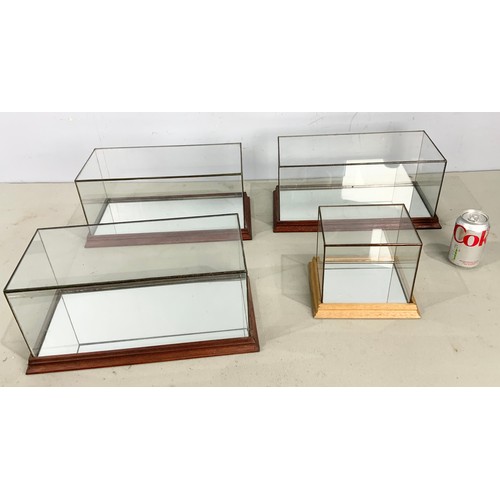 405 - 8  GLAZED DISPLAY BOXES FOR MODELS LARGEST 34x 34cm x18cm