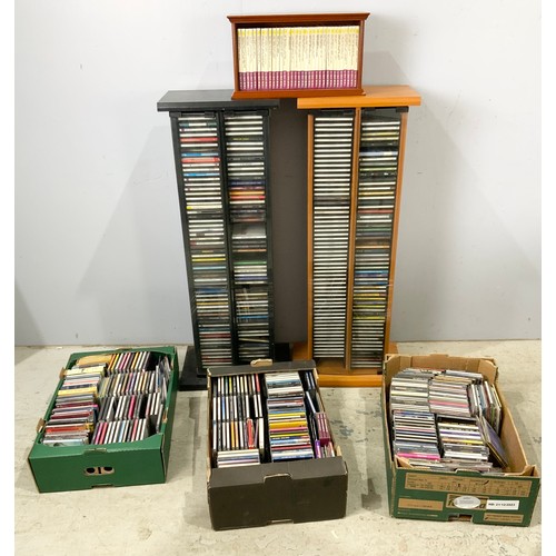 415 - MASSIVE COLLECTION OF MUSIC CD’S INC TWO DOUBLE STACKING CABINETS , 3 FRUIT TRAYS