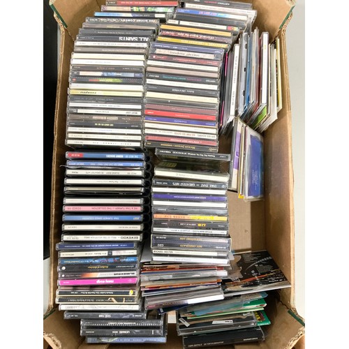 415 - MASSIVE COLLECTION OF MUSIC CD’S INC TWO DOUBLE STACKING CABINETS , 3 FRUIT TRAYS