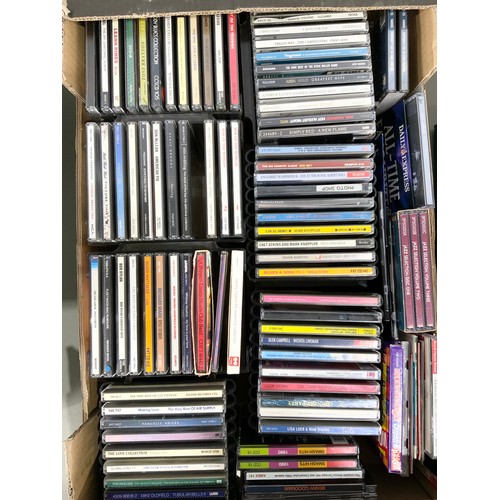 415 - MASSIVE COLLECTION OF MUSIC CD’S INC TWO DOUBLE STACKING CABINETS , 3 FRUIT TRAYS