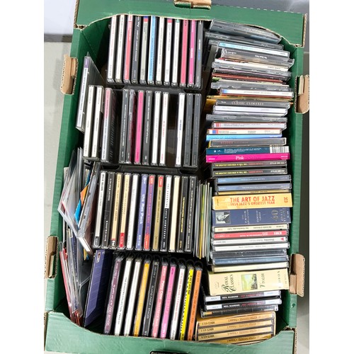 415 - MASSIVE COLLECTION OF MUSIC CD’S INC TWO DOUBLE STACKING CABINETS , 3 FRUIT TRAYS