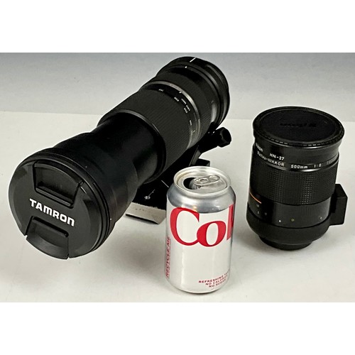 438 - NIKON HN-27 500 mm CAMERA LENS AND A TAMRON 150-600 mm ULTRASONIC SILENT DRIVE LENS