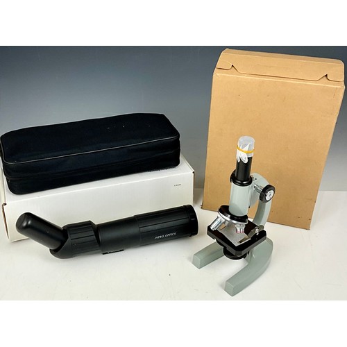 439 - AS NEW MICROSCOPE IN BOX AND AN INPRO OPTICS SPOTTING SCOPE