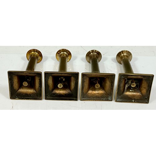 288 - SET OF FOUR BRASS CANDLESTICKS WITH PUSHERS