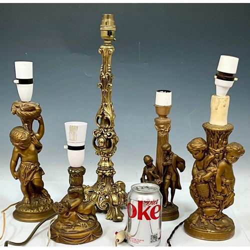 256 - TWO PAIRS OF FIGURAL TABLE LAMPS AND ONE OTHER (5)