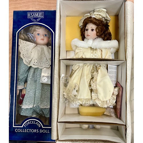 457 - COLLECTION OF (8) BOXED PORCELAIN HEAD DOLLS BY HAMILTON HERITAGE, FRANKLIN, H.SAMUAL AND DANBURY MI... 