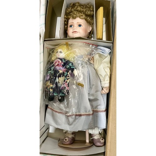 457 - COLLECTION OF (8) BOXED PORCELAIN HEAD DOLLS BY HAMILTON HERITAGE, FRANKLIN, H.SAMUAL AND DANBURY MI... 