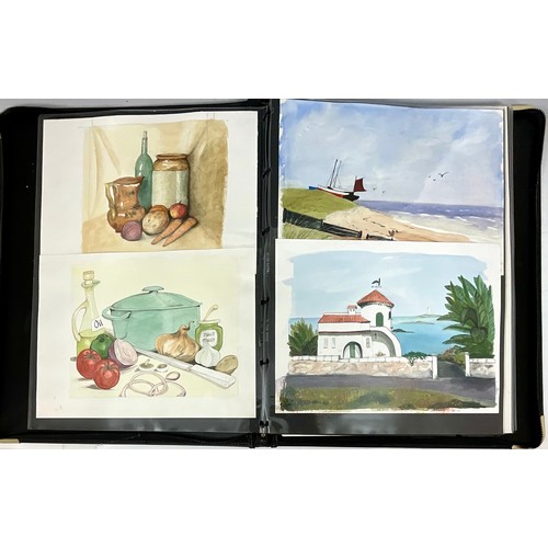 19 - PORTFOLIO OF WATERCOLOURS AND ETCHINGS