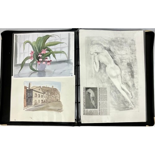 19 - PORTFOLIO OF WATERCOLOURS AND ETCHINGS