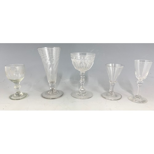 73 - MISC. GLASSES INC. PR. AIR TWIST, APPROX. 10 cm, CONICAL WRYTHEN ALE GLASS AND OTHERS