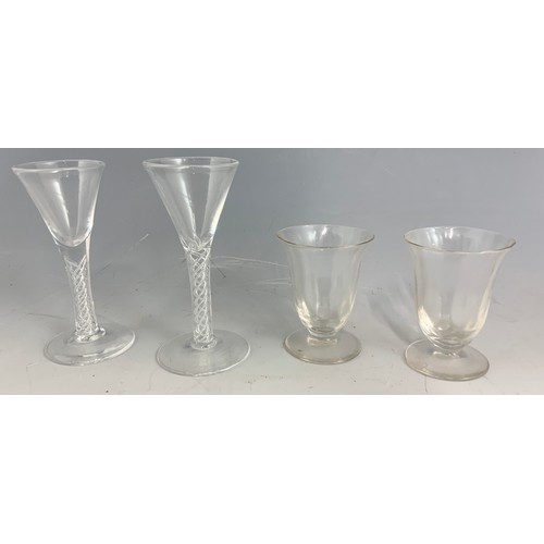 73 - MISC. GLASSES INC. PR. AIR TWIST, APPROX. 10 cm, CONICAL WRYTHEN ALE GLASS AND OTHERS