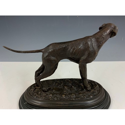 84 - BRONZE AFTER MENE DEPICTING A POINTER 25.5cm TALL