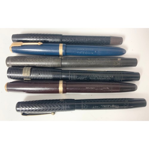 185 - COLLECTION OF PARKER AND OTHER FOUNTAIN PENS, SILVER PROPELLING PENCILS ETC.