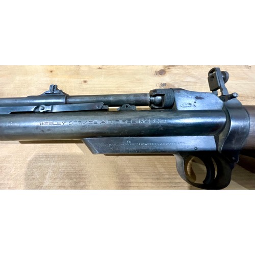 114 - WEBLEY SERVICE AIR RIFLE MARK II, VINTAGE BREAK BARREL AIR RIFLE 0.22 CAL. WITH POP UP REAR SIGHT Th... 