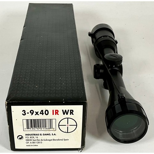 121 - GAMO 3-9 X 40 IR WR TELESCOPIC GUN SIGHT WITH ORIGINAL BOX