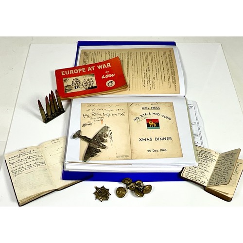 154 - MILITARY INTEREST, EPHEMERA FOLDER FOR JOHN B BENTLEY, ROYAL ENGINEERS, CHATHAM 1947-48, TRAINING DO... 