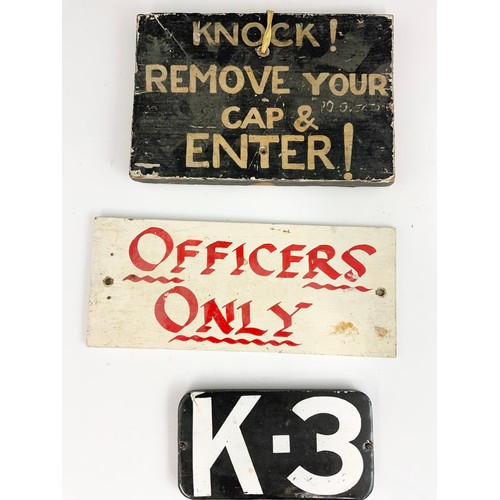 150 - MILITARIA INC. OFFICER’S MESS SIGNS, TELESCOPE WITH PLAITED LEATHER COVER AND AN OFFICERS STICK MOUN... 