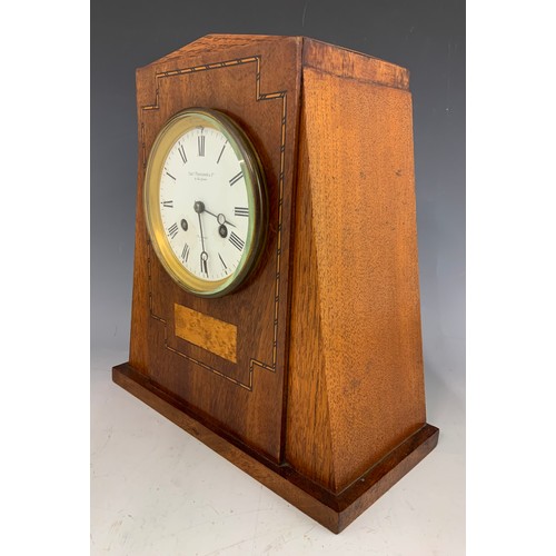 192 - CHAS. FRODSHAM & CO. MANTLE CLOCK HAVING 2 TRAIN MOVEMENT, STRIKING ON A SAUCER BELL IN AN INLAID MA... 