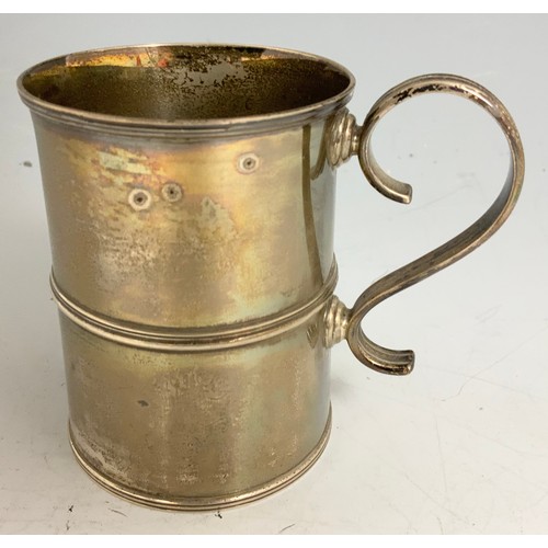 299 - HALLMARKED WILSON & SHARP SHEFFIELD SILVER TANKARD  8.5cm TALL 130g