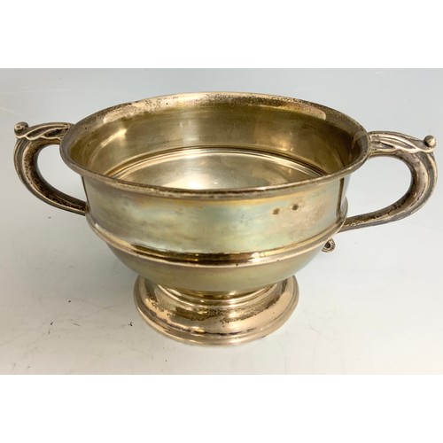 263 - HALLMARKED WILLIAM NEALE BIRMINGHAM SILVER 2 HANDLED TROPHY/ SUGAR BOWL, APPROX. 163g