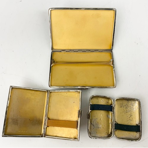 291 - 3 HALLMARKED SILVER CIGARETTE CASES / BOXES  334g