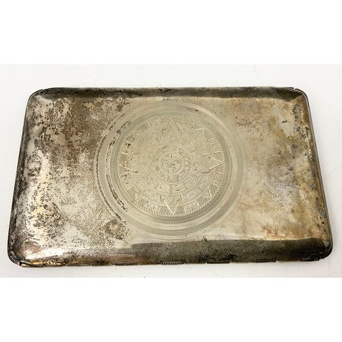 292 - STERLING SILVER  ENVELOPE/ PURSE STYLE CIGARETTE BOX WITH PATENT NUMBER 43686 155g