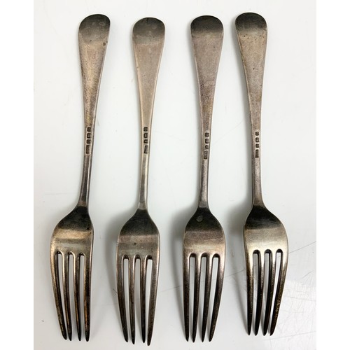 326 - 4 HALLMARKED SILVER DINNER FORKS 290g