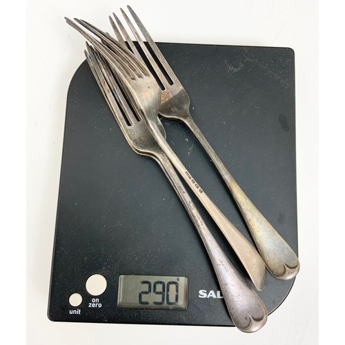 326 - 4 HALLMARKED SILVER DINNER FORKS 290g