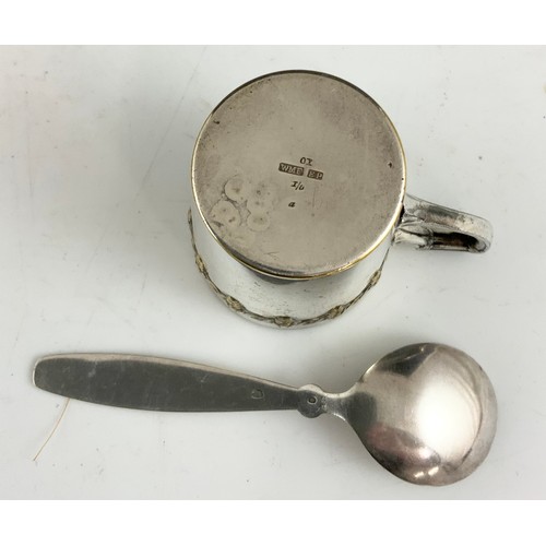 214 - QTY. SILVER TEA SPOONS, APPROX. 136g, INCLUDES IRISH BRITANNIA, ONE OTHER SPOON, POSSIBLY SCANDINAVI... 