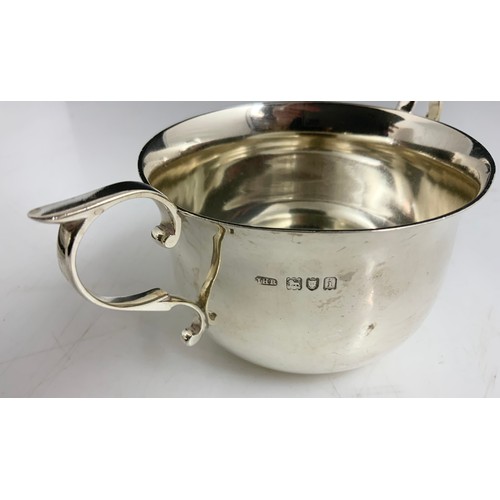 278 - HALLMARKED JOHN RAWLINGS LONDON SILVER 2 HANDLED PORRINGER  139g